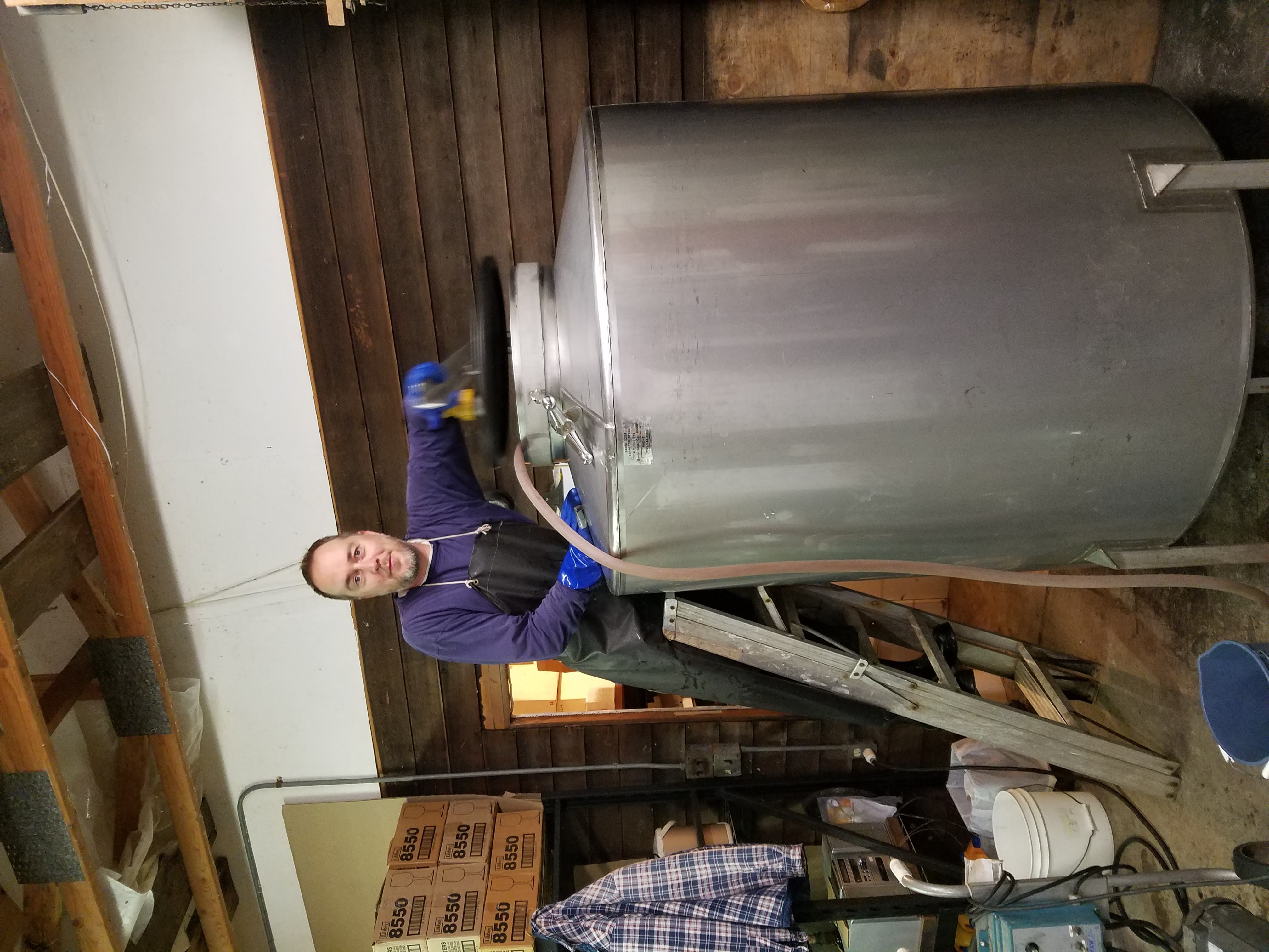 Brandon Blanchard Working in Winery